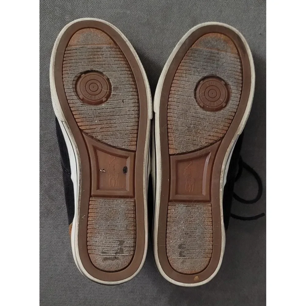 Polo Ralph Lauren Men's Vaughn Charcoal Corduroy Suede Shoes Size 7.5‎ D